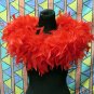 Red Fancy Feather Wrap;Bridesmaid shawl;Dancer Opera Scarves ;Bridal Rope ;wedding Tippet#04r