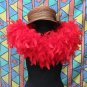 Red Fancy Feather Wrap;Bridesmaid shawl;Dancer Opera Scarves ;Bridal Rope ;wedding Tippet#04r