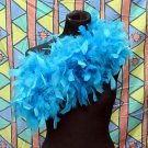 Blue Fancy Feather Wrap;Bridesmaid shawl;Dancer Opera Scarves ;Bridal Rope ;wedding Tippet#06