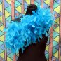 Blue Fancy Feather Wrap;Bridesmaid shawl;Dancer Opera Scarves ;Bridal Rope ;wedding Tippet#06