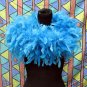Blue Fancy Feather Wrap;Bridesmaid shawl;Dancer Opera Scarves ;Bridal Rope ;wedding Tippet#06