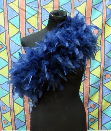 Navy Fancy Feather Wrap;Bridesmaid shawl;Dancer Opera Scarves ;Bridal Rope ;wedding Tippet#07