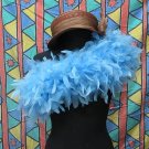 Blue Fancy Feather Wrap;Bridesmaid shawl;Dancer Opera Scarves ;Bridal Rope ;wedding Tippet#08