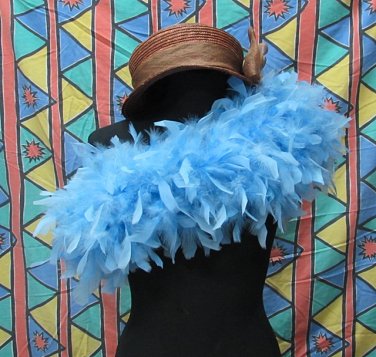 Blue Fancy Feather Wrap;Bridesmaid shawl;Dancer Opera Scarves ;Bridal Rope ;wedding Tippet#08