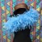 Blue Fancy Feather Wrap;Bridesmaid shawl;Dancer Opera Scarves ;Bridal Rope ;wedding Tippet#08
