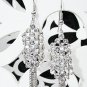 Long dangle Earring ;Bridal Bride Silver Earrings;Rhinestone Wedding Party Fashion accessories#LE1