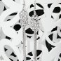 Long dangle Earring ;Bridal Bride Silver Earrings;Rhinestone Wedding Party Fashion accessories#LE1