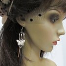 Cute dangle Earring ;Bridal Bride Silver Earrings;Rhinestone Wedding Party Fashion accessories#LE12