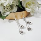 Cute dangle Earring ;Bridal Bride Silver Earrings;Rhinestone Wedding Party Fashion accessories#LE16