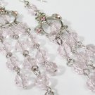 Handmade Ping Long Earrings;Rhinestone Wedding Party Fashion accessories#LE17