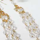 Handmade Ping Long Earrings;Rhinestone Wedding Party Fashion accessories#LE17y