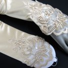 Ivory Elbow floral pearl Bridesmaid gloves;Dancer Opera Accessories;Bridal #14I