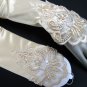 Ivory Elbow floral pearl Bridesmaid gloves;Dancer Opera Accessories;Bridal #14I