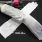 Elbow Fancy Satin white Bridesmaid gloves;Dancer Opera Accessories;Wedding Bridal gloves#62w