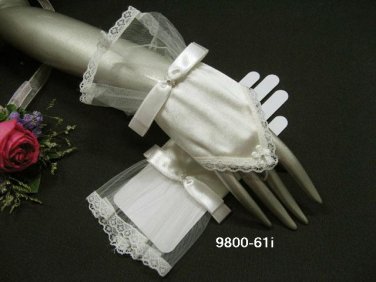 Ivory Finger-less Satin Bridesmaid gloves;Dancer Opera Accessories;Wedding Bridal gloves#61i