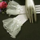 Ivory Crochet organza Bridesmaid gloves;Dancer Opera Accessories;Wedding Bridal gloves#5i