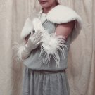 Elbow satin Ostrich Bridesmaid gloves;Dancer Opera Accessories;Wedding Bridal gloves#5w
