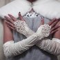 Finger-less ivory satin Bridesmaid gloves;Dancer Opera Accessories;Wedding Bridal gloves#64i