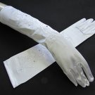 White elbow satin Bridesmaid gloves;Dancer Opera Accessories;Wedding Bridal gloves#60w