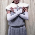 15" White finger-less satin Bridesmaid gloves;Dancer Opera Accessories;Wedding Bridal gloves#120