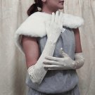 19" Embroidery Lycra Bridesmaid gloves;Dancer Opera Accessories;Wedding Bridal gloves#234i