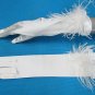 Elbow satin Ostrich Bridesmaid gloves;Dancer Opera Accessories;Wedding Bridal gloves#99W