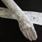White Floral Lace Elbow Bridesmaid gloves;Dancer Opera Accessories;Wedding Bridal gloves#125w