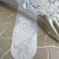 White Floral Lace Elbow Bridesmaid gloves;Dancer Opera Accessories;Wedding Bridal gloves#44w