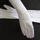 Floral french Lace white Elbow Bridesmaid gloves;Dancer Opera Accessories;Wedding Bridal gloves#35w