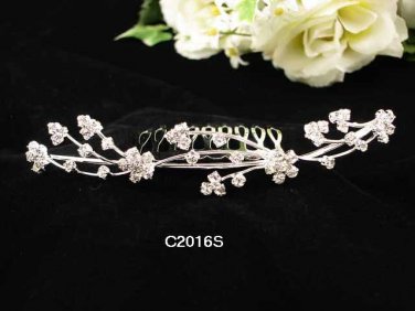 Floral Silver Fancy Bride comb;Dancer regal;Bridal Tiara;opera Rhinestone Wedding tiara#2016s