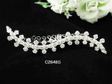 Elegance Curve Silver Bride comb;Dancer regal;Bridal Tiara;opera Rhinestone Wedding tiara#2648