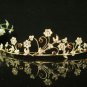 Golden Bridal Headpiece;Dancer regal;Bridesmaid Tiaras;opera Rhinestone Wedding tiara#531g