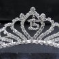 Sweet Happy Birthday 15 Silver Rhinestone tiara ;Elegance Headpiece;Dancer regal;Girls Tiaras #3167