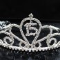 Sweet Happy Birthday 15 Silver Rhinestone tiara ;Elegance Headpiece;Dancer regal;Girls Tiaras #1576