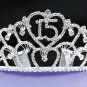 Huge Sweet Happy Birthday 15 Silver Rhinestone tiara;Fancy Headpiece;Dancer regal;Girls Tiaras #9800