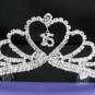 Huge Sweet Happy Birthday 15 Silver Rhinestone tiara;Fancy Headpiece;Dancer regal;Girls Tiaras #633