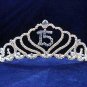 Sweet Happy Birthday 15 Silver Rhinestone tiara;Fancy Headpiece;Dancer regal;Girls Tiaras #1044