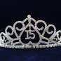 Sweet Happy Birthday 15 Silver Rhinestone tiara;Fancy Headpiece;Dancer regal;Girls Tiaras #1050