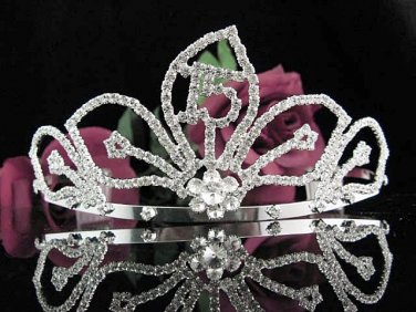 Huge Sweet Happy Birthday 15 Silver Rhinestone tiara;Fancy Headpiece;Dancer regal;Girls Tiaras #1018