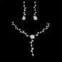 Silver jewelry set;simple daisy Bridal Necklace Set;Rhinestone Wedding Pin Earring Necklace #134