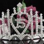 Sweet Happy Birthday 15 Silver Rhinestone Cute tiara;Fancy Headpiece;Dancer regal;Girls Tiaras #1052