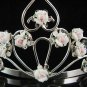 Porcelain Silver Bridal Headpiece;Dancer regal;Bridesmaid Tiaras;opera Rhinestone Wedding tiara#4881