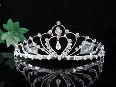 Sweet Silver Bridal Headpiece;Dancer regal;Bridesmaid Tiaras;opera Rhinestone Wedding tiara#960