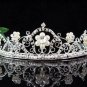 Silver Pearl Bridal Headpiece; Dancer regal;Bridesmaid Tiaras;opera Rhinestone Wedding tiara#4266