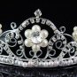 Silver Pearl Bridal Headpiece; Dancer regal;Bridesmaid Tiaras;opera Rhinestone Wedding tiara#4266