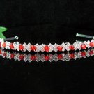 Silver Red Bridal Headband; Dancer regal;Bridesmaid Tiaras;opera Rhinestone Wedding tiara#4055r