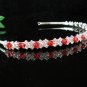 Silver Red Bridal Headband; Dancer regal;Bridesmaid Tiaras;opera Rhinestone Wedding tiara#4055r