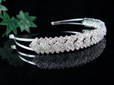 Wedding Headband;Elegance Dancer Opera regal;Bridesmaid Tiaras;Silver Rhinestone Bridal tiara#711110
