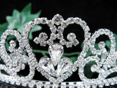 Wedding Headpiece;Elegance Dancer Opera regal;Bridesmaid Tiaras;Silver Rhinestone Bridal tiara#11