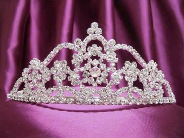 Fancy Silver Bridal tiara;Wedding Headpiece;Rhinestone Dancer Opera regal;Bridesmaid Tiaras#206